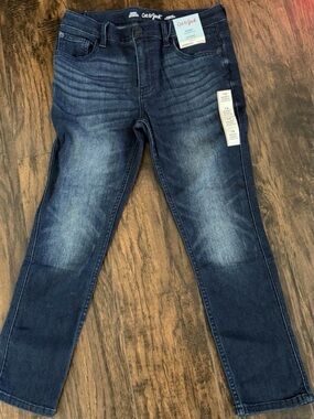 Cat & Jack Girls Size 10 Husky Skinny Jeans Adjustable Waist Dark Blue